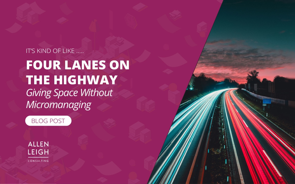 Blog title on a graphic showing a four lane highway.