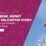 Blog title on a graphic showing a helicopter flying over frozen trees.
